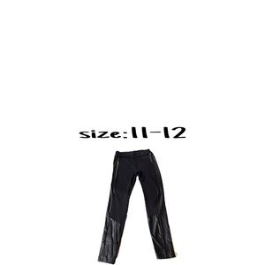 Black Faux Leather Panel Leggings